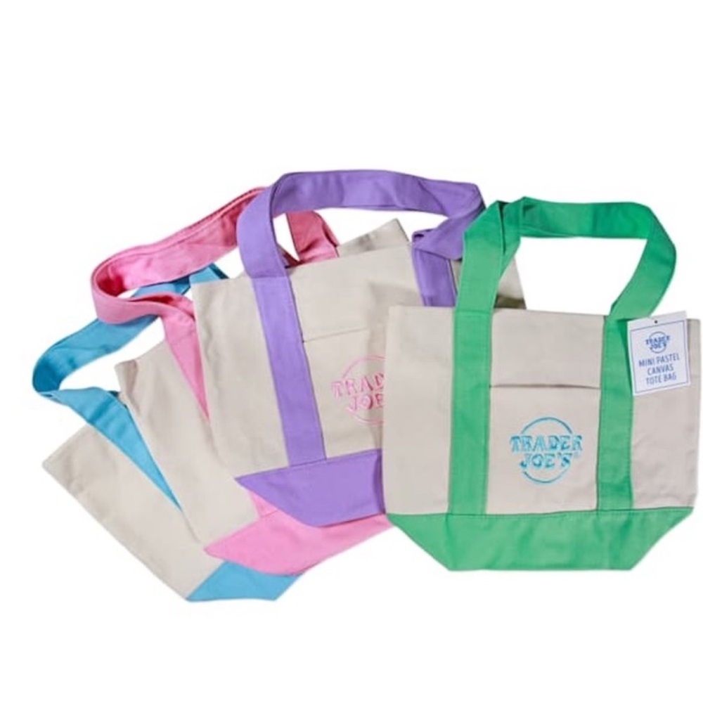Trader Joes Mini Pastel Tote Bag